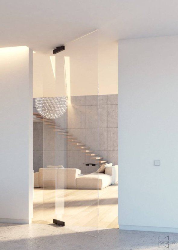 sada otočných závesov AXON GLASS XL do 150 kg (závesy + kryt + magnety), čierna, eloxovaná