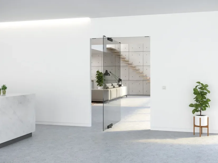 sada otočných závesov AXON GLASS XL do 150 kg (závesy + kryt + magnety), čierna, eloxovaná