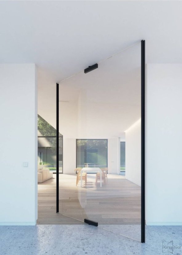 sada otočných závesov AXON GLASS XL do 150 kg (závesy + kryt + magnety), čierna, eloxovaná