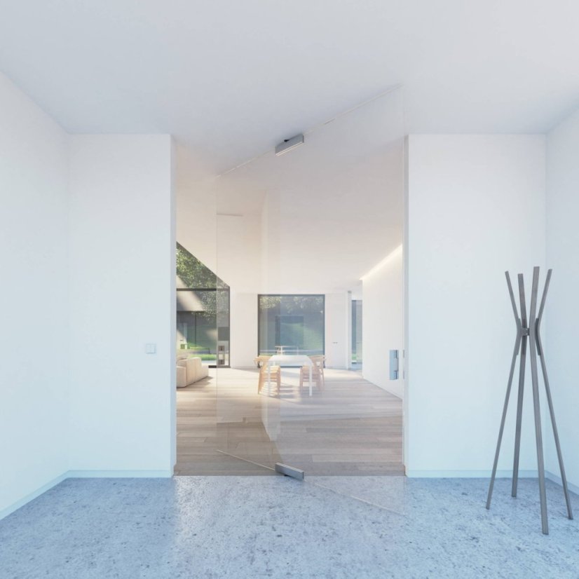 sada otočných závesov AXON GLASS XL do 150 kg (závesy + kryt + magnety), čierna, eloxovaná