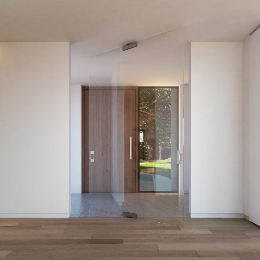 sada otočných závesov AXON GLASS XL do 150 kg (závesy + kryt + magnety), čierna, eloxovaná