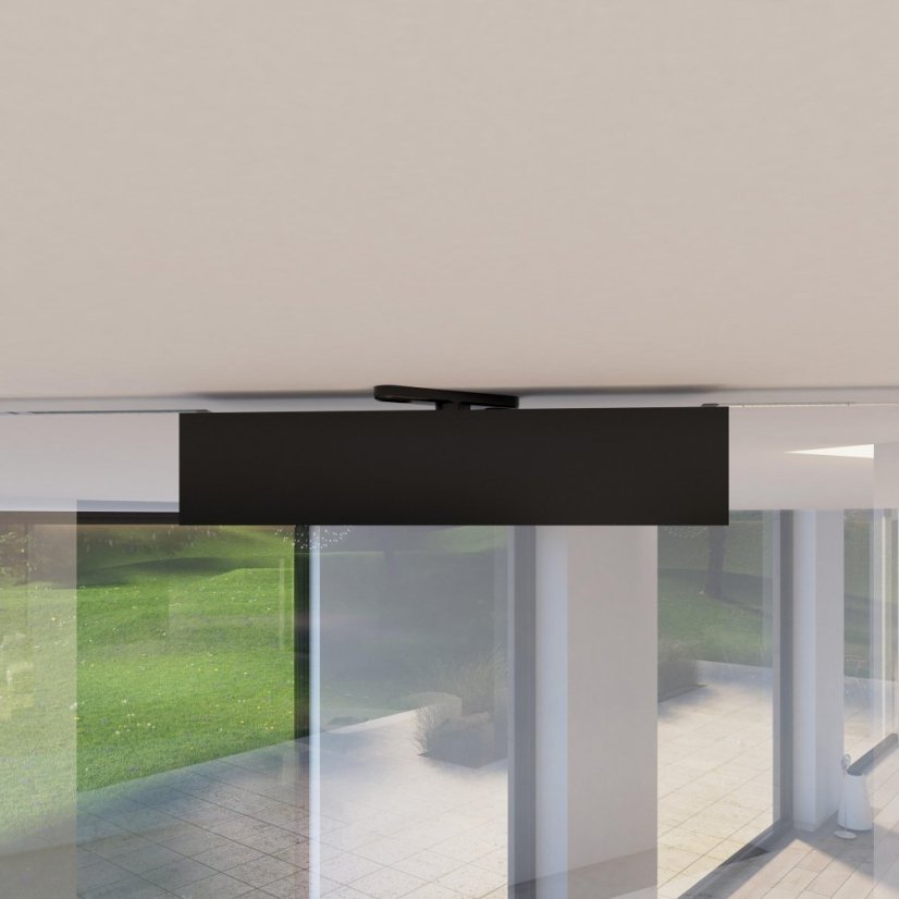 sada otočných závesov AXON GLASS XL do 150 kg (závesy + kryt + magnety), čierna, eloxovaná